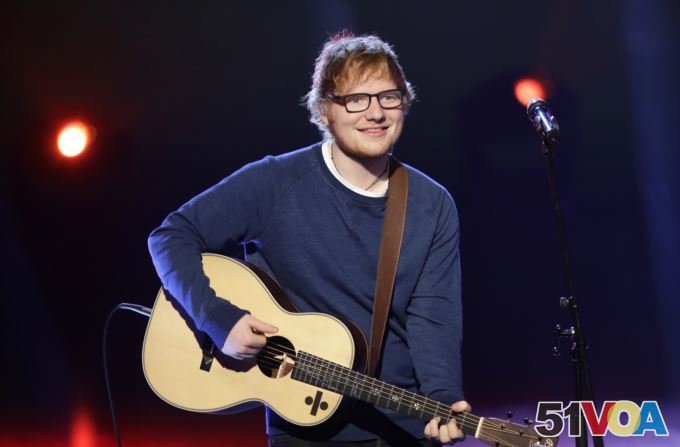 British singer Ed Sheeran performs during the Italian State RAI TV program in Milan, Italy.