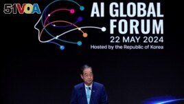 Han Duck-soo, South Korean Prime Minister, gives a speech during the opening ceremony of the AI Global Forum in Seoul, South Korea, May 22, 2024. (REUTERS/Kim Soo-hyeon)