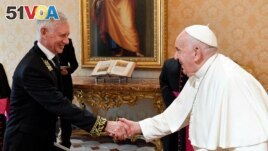 Pope Francis meets with Russian ambassador to the Vatican Ivan Soltanovsky at the Vatican, September 18, 2023. (Vatican Media/<I>&#</I>173;Handout via REUTERS) 