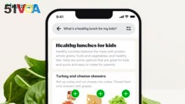 This illustration from Instacart shows the app which adds ChatGPT to answer customers' food questions. (Instacart, Inc. via AP)