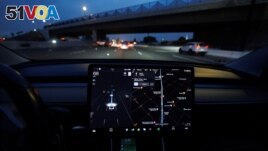 In this file photo, a Tesla Model 3 vehicle drives on autopilot along the 405 highway in Westminster, California, U.S., March 16, 2022. (REUTERS/Mike Blake/File Photo)