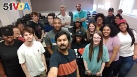 Vinay Kanth Rao with his MAT 114 Calculus students at the University of Southern Mississippi (Photo courtesy of Vinay Kanth Rao)