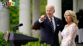 FILE - President Joe Biden and first lady Jill Biden attend an event in the Rose Garden of the White House, May 5, 2022, in Washington, DC. (AP File photo)
