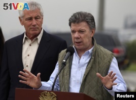 Hagel Visits Colombia