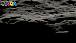 This data visualization shows the mountainous area west of Nobile Crater and the smaller craters that litter its rim at the lunar South Pole. The terrain in the Nobile region is most suitable for the VIPER rover to navigate, communicate, and characterize