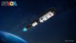 Artist concept of Demonstration for Rocket to Agile Cislunar Operations (DRACO) spacecraft. (DARPA)