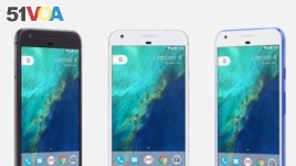 Google's new Pixel phones have an aluminum body and glass case, sold in three colors – Quite Black, Very Silver and Really Blue. (Google)