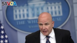 National Security Adviser H.R. McMaster speaks during a briefing at the White House in Washington, May 16, 2017.