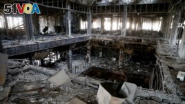 General view of the library of the University of Mosul burned and destroyed during the battle with Islamic State militants, in Mosul, Iraq January 30, 2017.