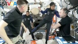Two astronauts from Saudi Arabia, including the nation's first woman, arrived at the International Space Station (ISS) on Monday, May 22, 2023. The crew of four launched on a SpaceX rocket from Florida, Sunday. (NASA TV/Handout via REUTERS)