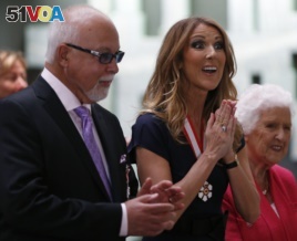Celine Dion with late husband Rene Angelil in 2013.