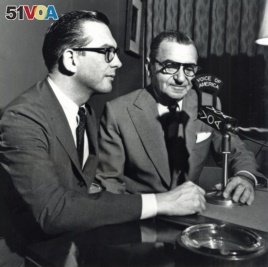 Willis Conover in the studio with Irving Berlin
