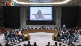 Hafsa Ahmed speaking to the UN Security Council by video from Nairobi, Kenya on Oct. 2, 2019.