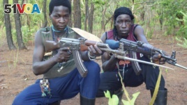 Fighters loyal to the Lord's Resistance Army in the Central African Republic in this handout picture. (File)
