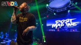 Post Malone performs during Snow Fest at Park City Live in Park City, Utah, Jan. 20, 2018. 
