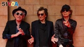Rolling Stones band members Mick Jagger, Keith Richards and Ronnie Wood attend a launch event for their new album Hackney Diamonds, at Hackney Empire in London, Britain, September 6, 2023. (REUTERS/Toby Melville)