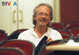 FILE - In this Friday Aug. 7, 2009 file photo, Austrian author Peter Handke