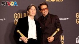 FILE - Cillian Murphy and Robert Downey, Jr. were nominated for Oscars on Tuesday for their roles in 'Oppenheimer.' They are shown at the recent Golden Globes. (REUTERS/Mario Anzuoni)