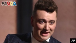 Sam Smith accepts the award for record of the year for 