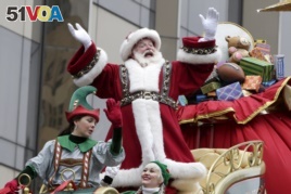 The date of Thanksgiving was set to permit shoppers an extra week of holiday shopping. Here, Macy's Thanksgiving Day Parade (here in New York, 2014) ends with Santa Claus.