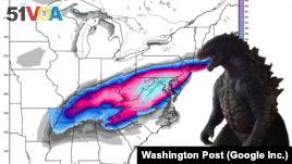 'Snowzilla' graphic modified by the Washington Post.