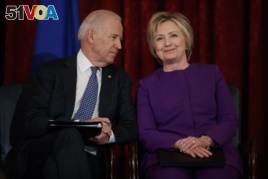 Vice President Joe Biden and former Secretary of State Hillary Clinton at the U.S. Capitol last week.