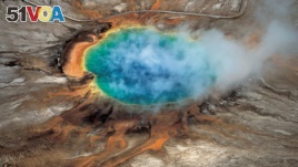 Yellowstone National Park's Grand Prismatic hot springs are among the park's hydrothermal features. They were created by a supervolcano – the largest type of volcano on Earth -- where Yellowstone now sits.