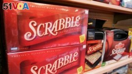 FILE - Scrabble games are displayed at a store in Palo Alto, California on February 9, 2009. (AP Photo/Paul Sakuma, File)