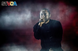 Kendrick Lamar performs at Coachella Music & Arts Festival at the Empire Polo Club in Indio, California, April 16, 2017.