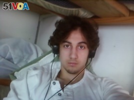 Dzhokhar Tsarnaev is pictured in this handout photo presented as evidence by the U.S. Attorney's Office in Boston, Massachusetts in 2015.