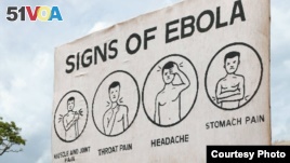 Sign displaying the symptoms of Ebola. AGI says leaders of Guinea, Liberia and Sierra Leone made critical decisions in effort to end Ebola.  (Credit: AGI)