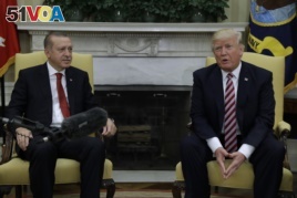 t Donald Trump meets with Turkish President Recep Tayyip Erdogan in the Oval Office of the White House in Washington, May 16, 2017.