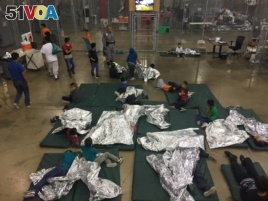 A view inside the U.S. Customs and Border Protection detention facility shows children at Rio Grande Valley Centralized Processing Center in Rio Grande City, Texas, June 17, 2018.