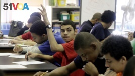 In a March 3, 2011 photo, students attend a Global History class at the Washington Heights Expeditionary Learning School, in New York. (AP Photo/Richard Drew)