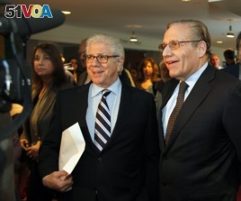 Washington Post reporters Carl Berstein and Bob Woodward at 2009 memorial for 