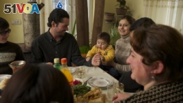 A family shares a meal in the American state of Georgia.