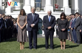 President Trump held a moment of silence at the White House on Monday.