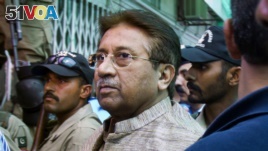 FILE - In this April 20, 2013 photo, Pakistan's former President Pervez Musharraf arrives at an anti-terrorism court in Islamabad, Pakistan. A Pakistani court sentenced the country's former military ruler to death on Tuesday, Dec. 17, 2019.