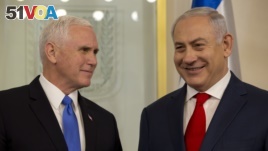 U.S. Vice President Mike Pence meets with Israel's Prime Minister Benjamin Netanyahu in Jerusalem. (Jan. 22, 2018.)