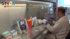 A technician inspects vials of coronavirus disease (COVID-19) vaccine candidate BNT162b2 at a Pfizer manufacturing site in manufacturing site in St. Louis, Missouri, U.S. in an undated photograph. (Pfizer/Handout via REUTERS)