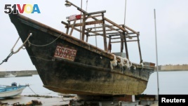 Unidentified wooden boat which was found in the sea off Noto Peninsula, is seen in Wajima, Japan, in this photo taken by REUTERS/Kyodo on November 29, 2015. Picture taken November 29, 2015. 