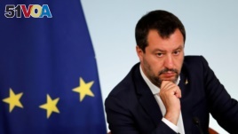 Italian Interior Minister Matteo Salvini attends a joint news conference following a cabinet meeting in Rome, June 11, 2019.