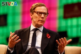 CEO of Cambridge Analytica, Alexander Nix, speaks during the Web Summit, Europe's biggest tech conference, in Lisbon, Portugal, November 9, 2017. REUTERS/Pedro Nunes