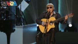 FILE - Musician Jose Feliciano performs during the Library of Congress Gershwin Prize ceremony on March 13, 2019, in Washington, D.C. Feliciano is celebrating 50 years of his beloved Spanish/English Christmas song 'Feliz Navidad' by releasing a new versio