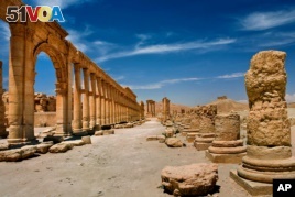 In this undated photo released by the Syrian official news agency SANA, shows the site of the ancient city of Palmyra, Syria.