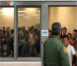 Figure 4. Standing room only for adult males observed by OIG on June 10, 2019, at Border Patrol's McAllen, TX, Station.