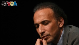 This file photo taken on March 26, 2016 shows Swiss Islamologist Tariq Ramadan taking part in a conference on the theme 