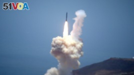 The Ground-based Midcourse Defense (GMD) element of the U.S. ballistic missile defense system launches during a flight test from Vandenberg Air Force Base, Calif., May 30, 2017. 