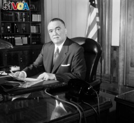 F.B.I. director J. Edgar Hoover is seen in his Washington office, May 20, 1963. (AP Photo/William J. Smith)