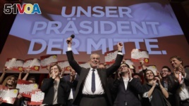 Presidential candidate Alexander Van der Bellen, a former leading member of the Greens Party, celebrates victory last December in Vienna.